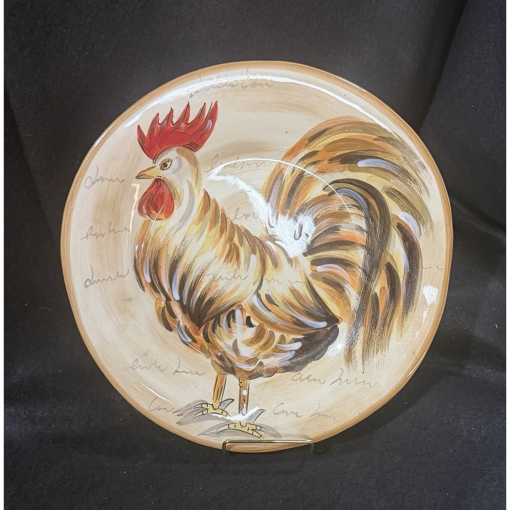 Preowned Decorative Chicken Plate. Hand Painted Made In China 10.5 Inches
